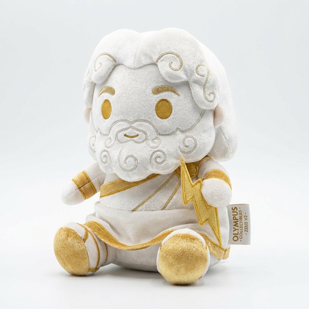Zeus white and gold plush collectible Olympus figure